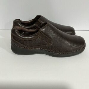 Hush Puppies Men's Lunar II Leather Casual Slip on Brown Leather 10 Wide, EUC